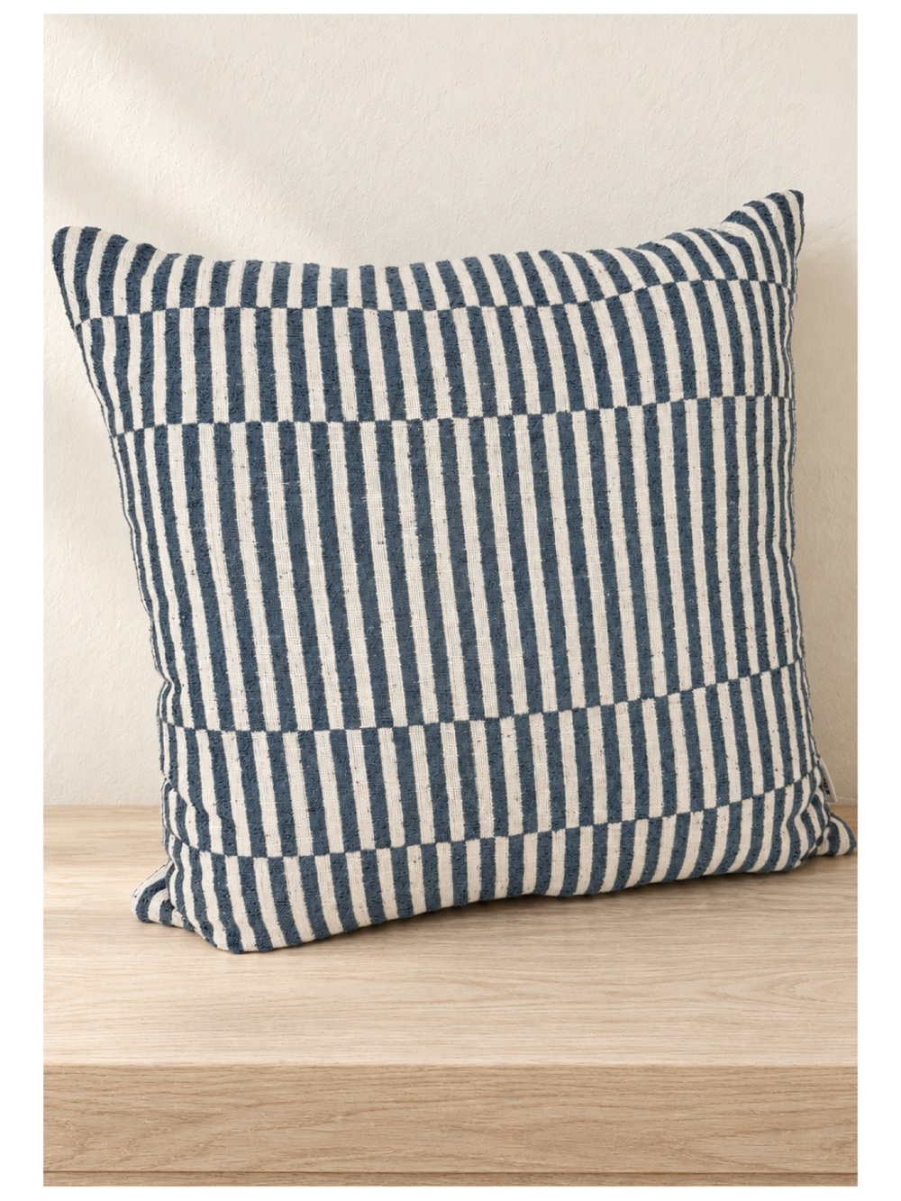 Curated Kravet Striped Throw Pillow 22x22 Blue White Coastal Designer Decor